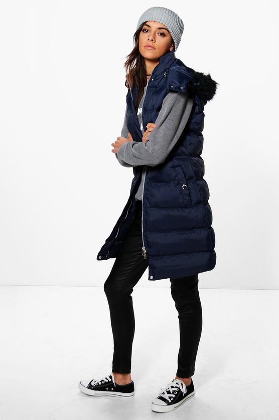 Victoria Sleeveless Padded Jacket With Zip Off Hood